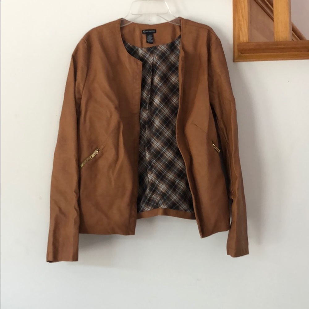 Tan Faux Leather Jacket